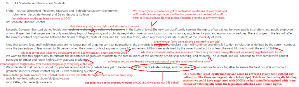 A helpfully corrected version of the university's letter - UE Local 896 ...